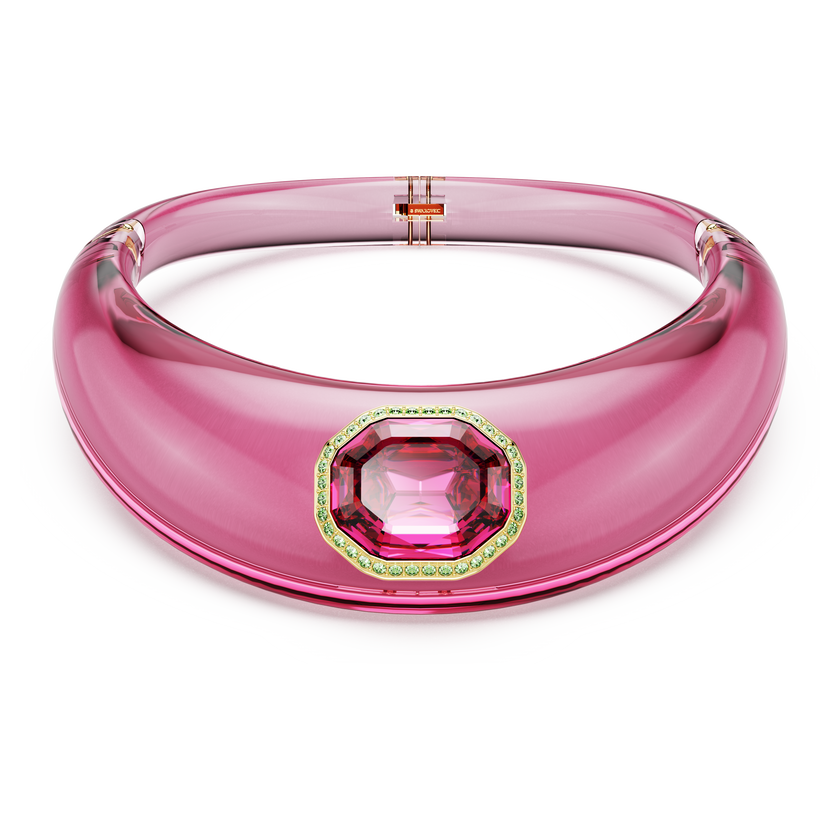 swarovski dulcis choker  octagon cut  pav   pink  gold tone plated