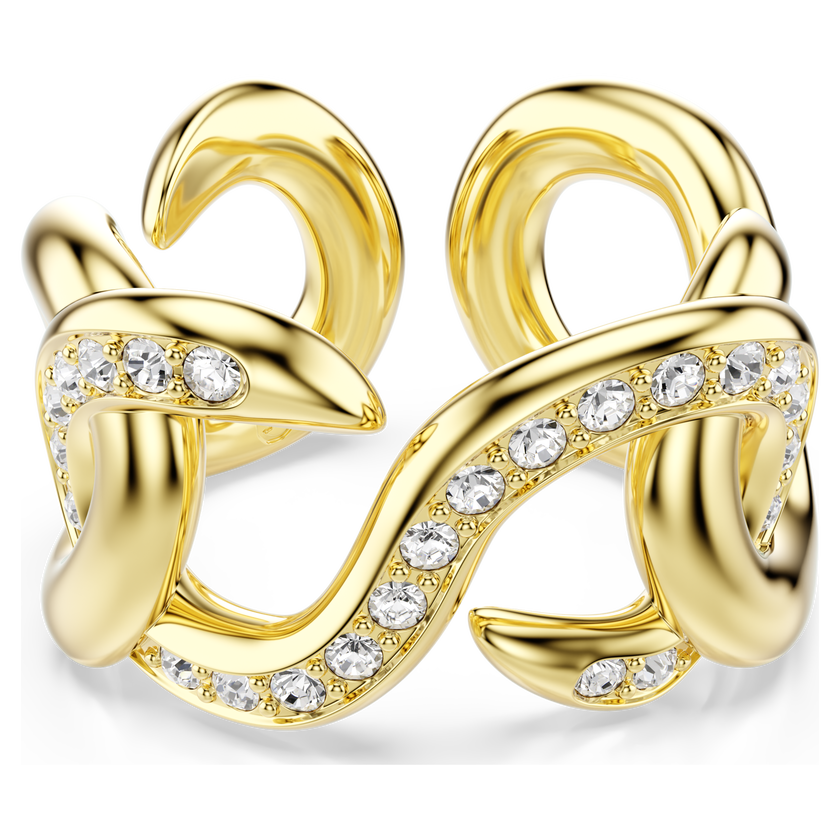 swarovski dextera open ring  round cut  white  gold tone plated