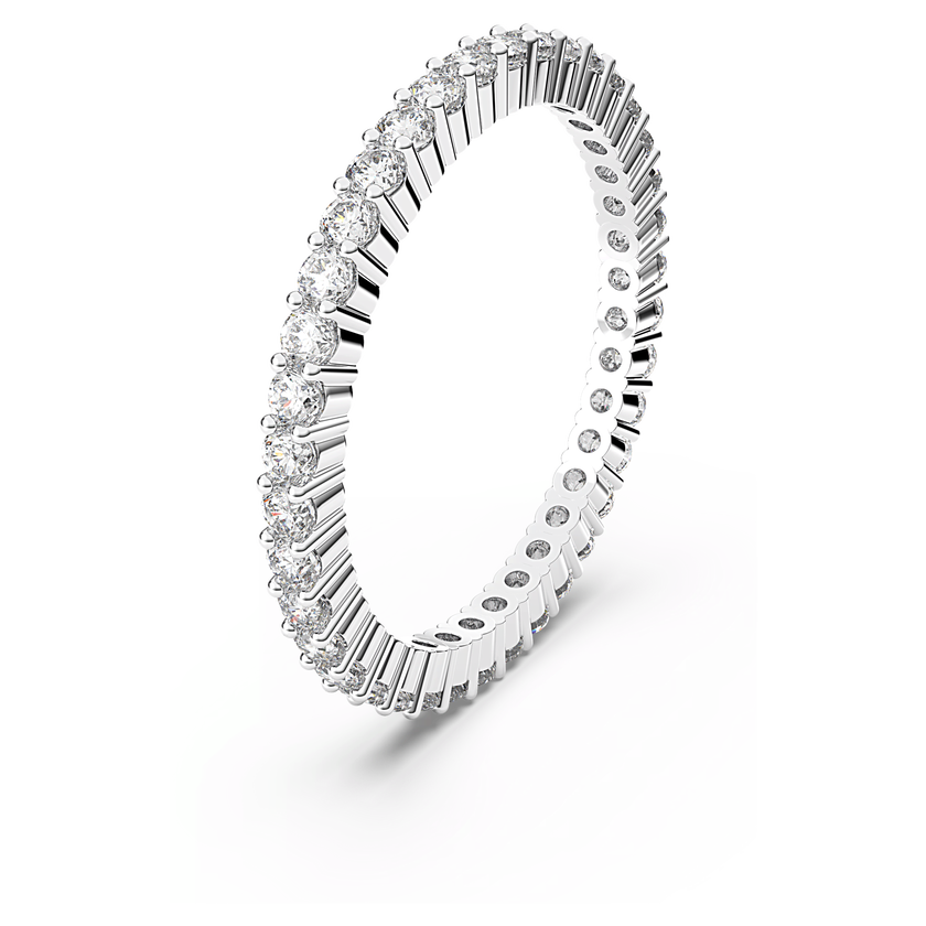 swarovski matrix vittore ring  round cut  white  silver tone finish