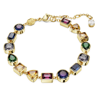 swarovski imber tennis bracelet  mixed cuts  multicolored  gold tone plated