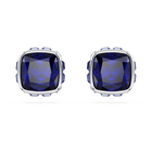 swarovski birthstone stud earrings  square cut  september  blue  rhodium plated