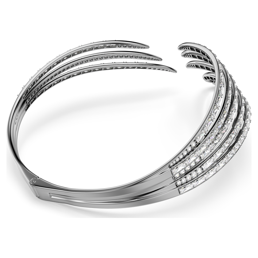 swarovski the vienna collection choker  feather  white  ruthenium plated