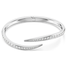 swarovski vienna bangle  round cut  swan  white  rhodium plated