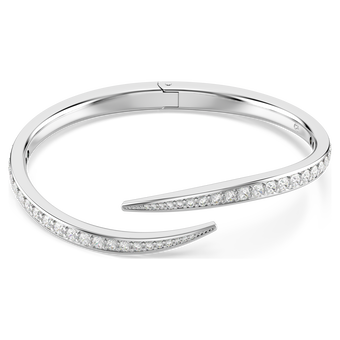 swarovski vienna bangle  round cut  swan  white  rhodium plated