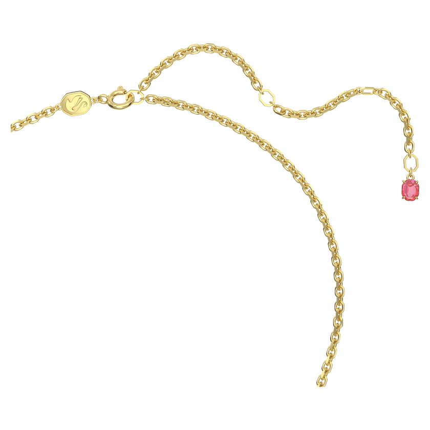 swarovski idyllia pendant and brooch  pav   flower  pink  gold tone plated