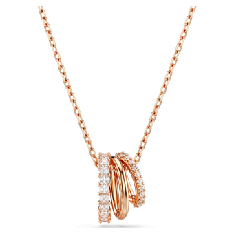 swarovski hyperbola pendant  mixed cuts  white  18k rose gold finish