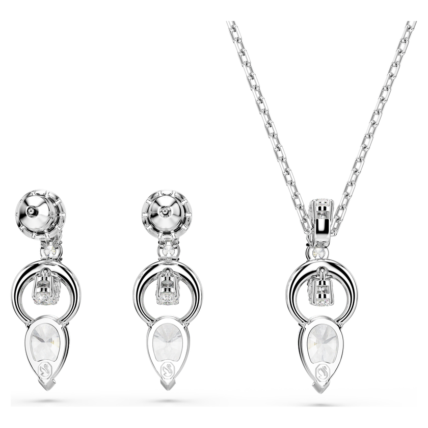 swarovski mesmera set  pear cut  round cut  white  rhodium plated