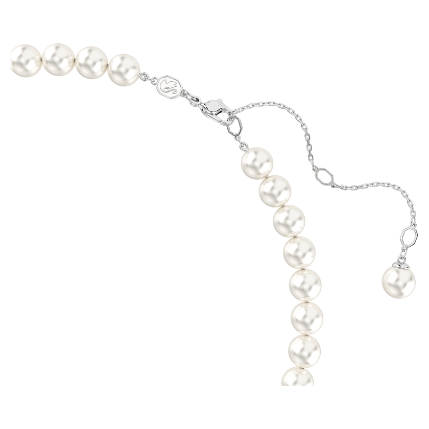 ariana grande x swarovski necklace  crystal pearl  heart cut  heart  white  rhodium plated