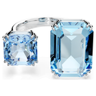 swarovski millenia open ring  octagon cut  blue  rhodium plated