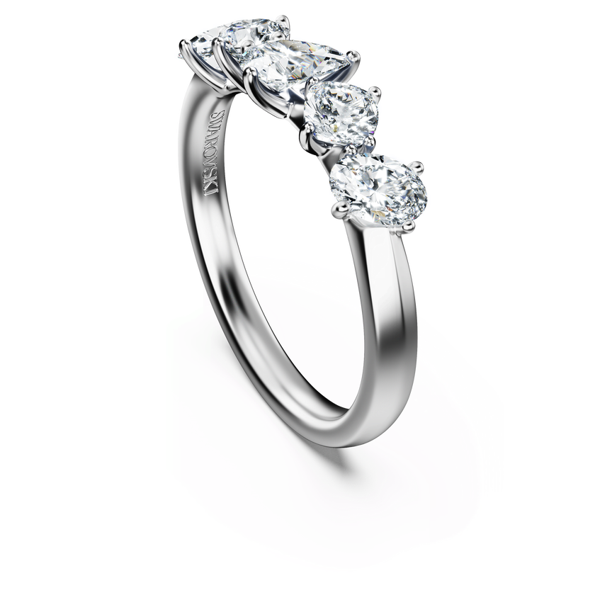 swarovski galaxy ring  lab grown diamonds 1 ct tw  mixed shapes  18k white gold