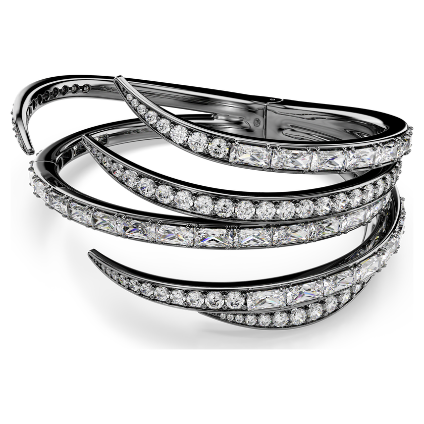 swarovski the vienna collection bangle  feather  white  ruthenium plated