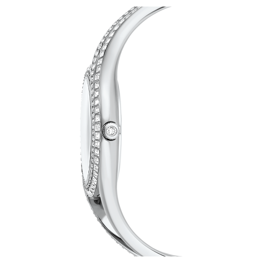 swarovski hyperbola bangle watch  swiss made  metal bracelet  silver tone  stainless steel