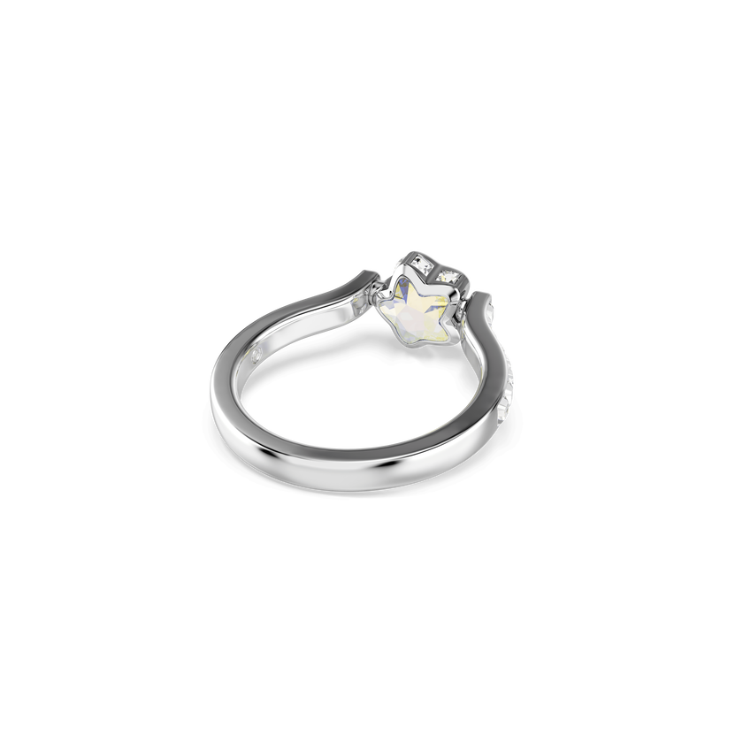 swarovski chroma ring  star  white  rhodium plated