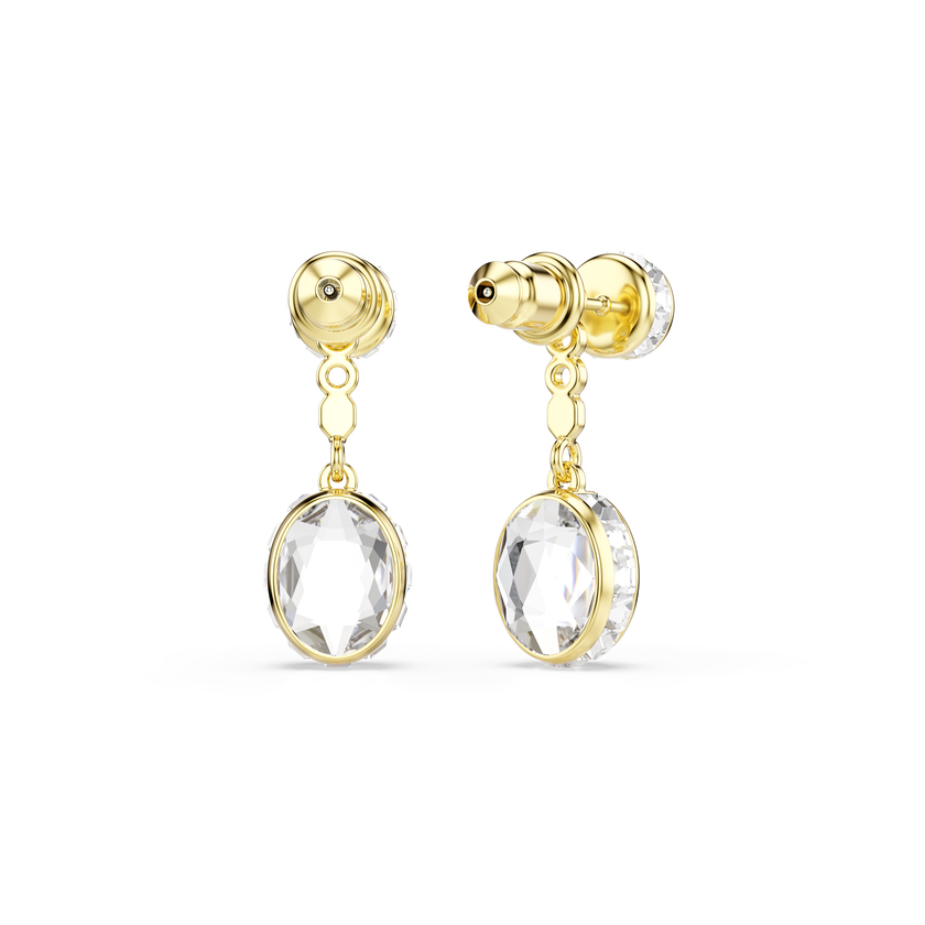 swarovski chroma drop earrings  mixed cuts  multicolored  gold tone plated