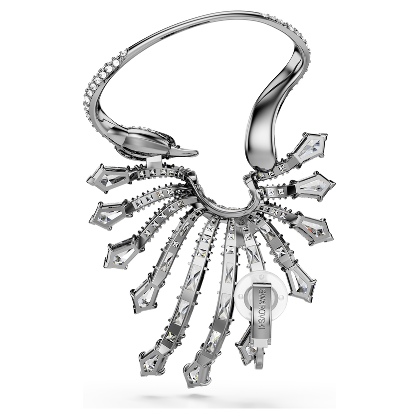swarovski the vienna collection ear cuff  swan  white  ruthenium plated