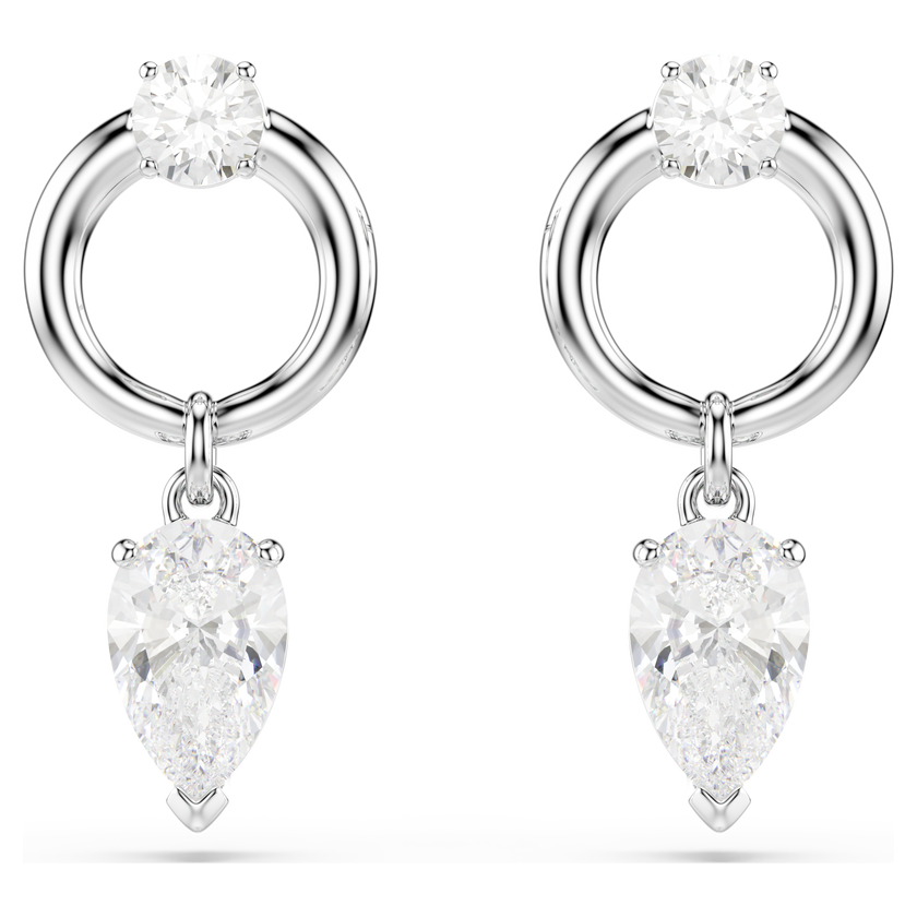swarovski mesmera drop earrings  mixed cuts  white  rhodium plated