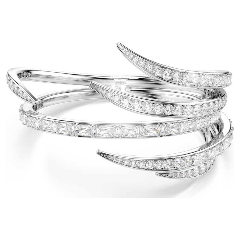 swarovski vienna bangle  mixed cuts  white  rhodium plated