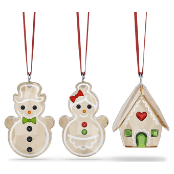swarovski holiday cheers gingerbread ornament set