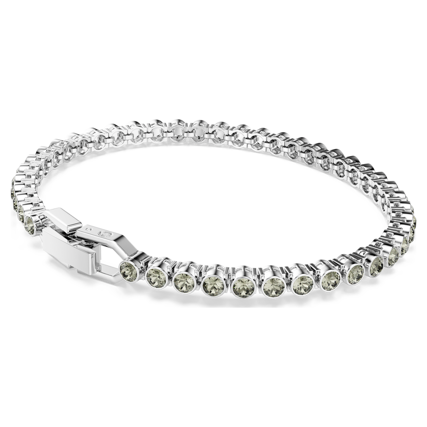 swarovski imber emily tennis bracelet  round cut  black  rhodium plated