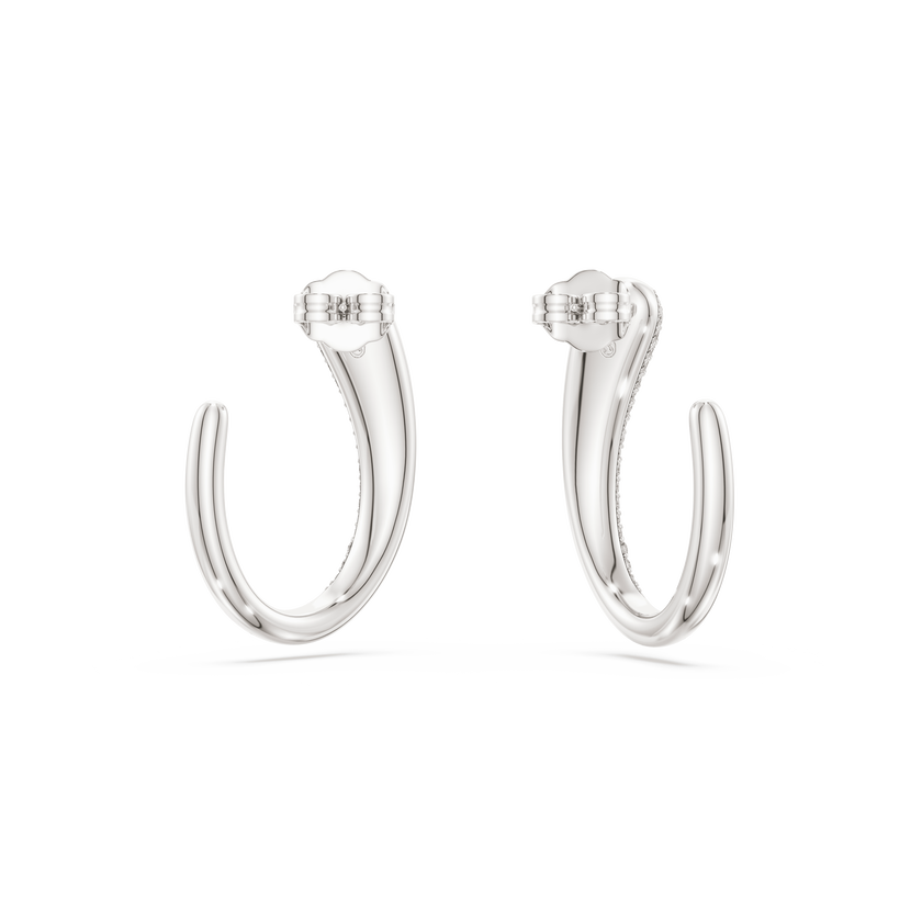 swarovski classica hoop earrings  round cut  white  sterling silver