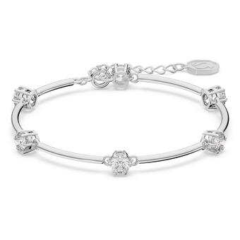 swarovski constella bangle  round cut  white  rhodium plated