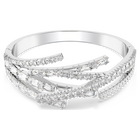 swarovski matrix bangle  mixed cuts  white  rhodium plated