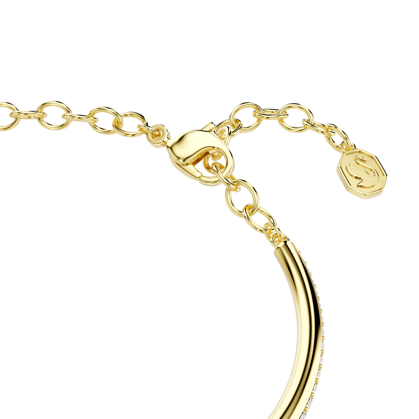 swarovski dextera bangle  round cut  white  gold tone plated