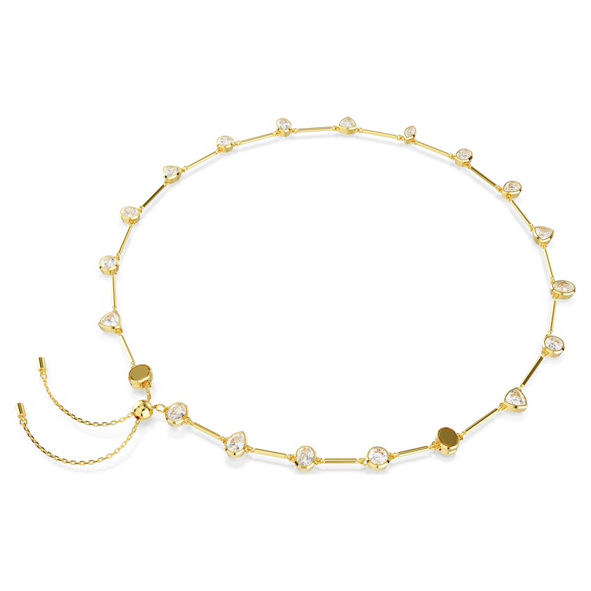 swarovski imber tennis necklace  mixed cuts  white  gold tone plated