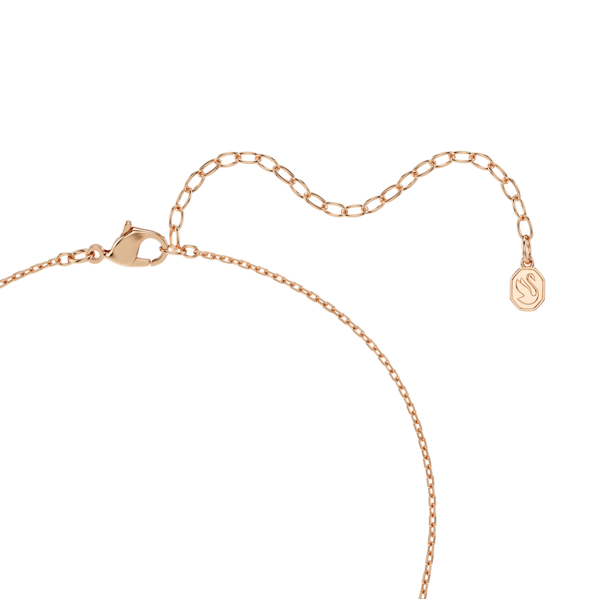 swarovski matrix necklace  round cut  white  18k rose gold finish