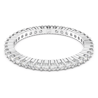 swarovski matrix vittore ring  round cut  white  silver tone finish