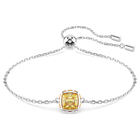 swarovski birthstone bracelet  square cut  november  yellow  rhodium plated