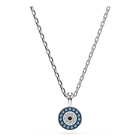 swarovski luckily pendant  pav   eye  blue  rhodium plated