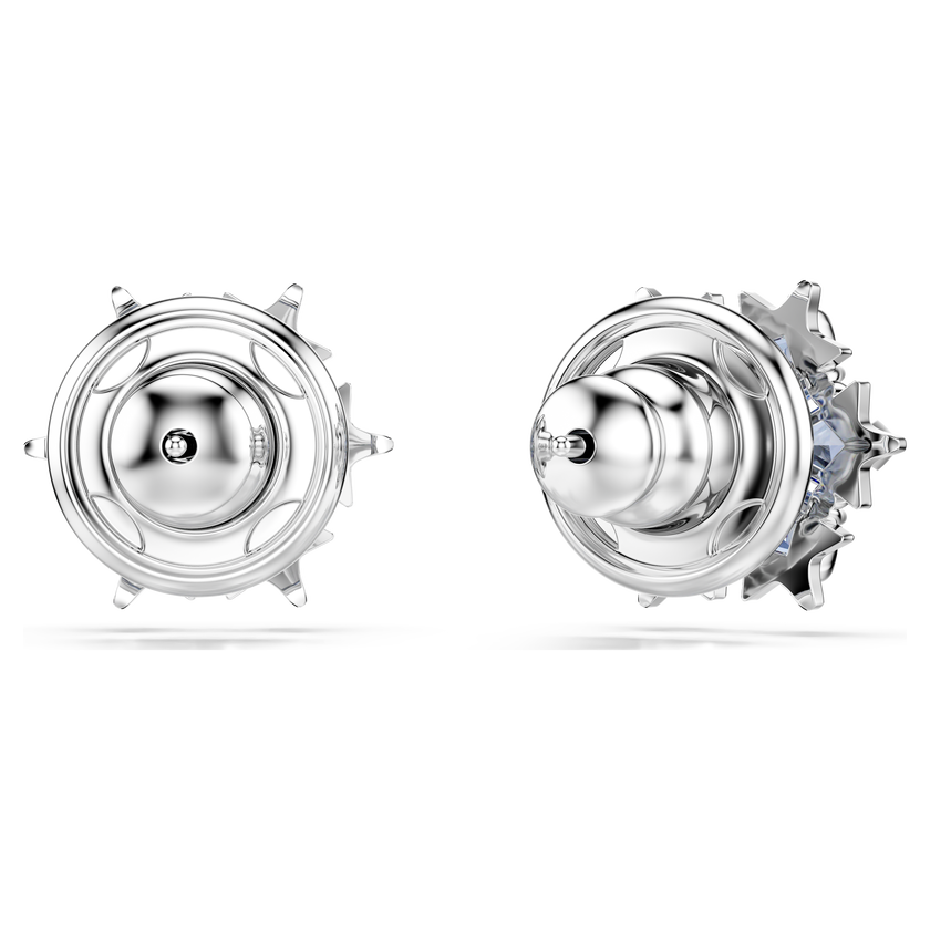 swarovski magic stud earrings  snowflake  blue  rhodium plated