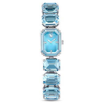 swarovski watch  octagon cut bracelet  blue  stainless steel