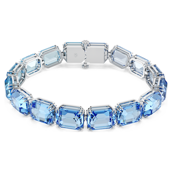 swarovski millenia bracelet  octagon cut  color gradient  blue  rhodium plated