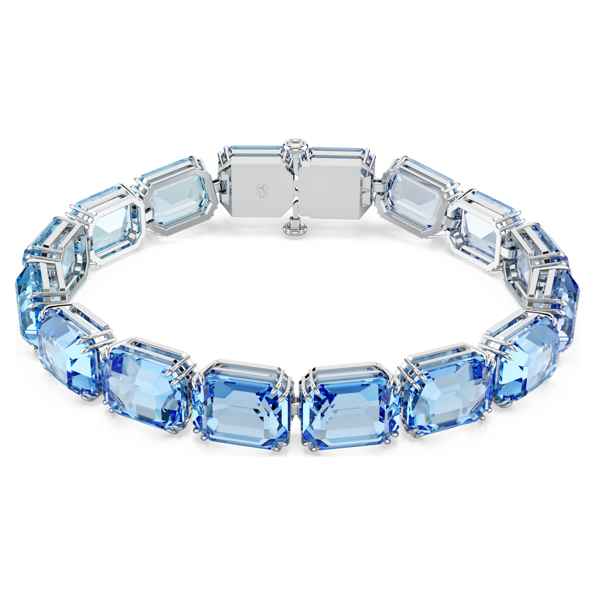 swarovski millenia bracelet  octagon cut  color gradient  blue  rhodium plated