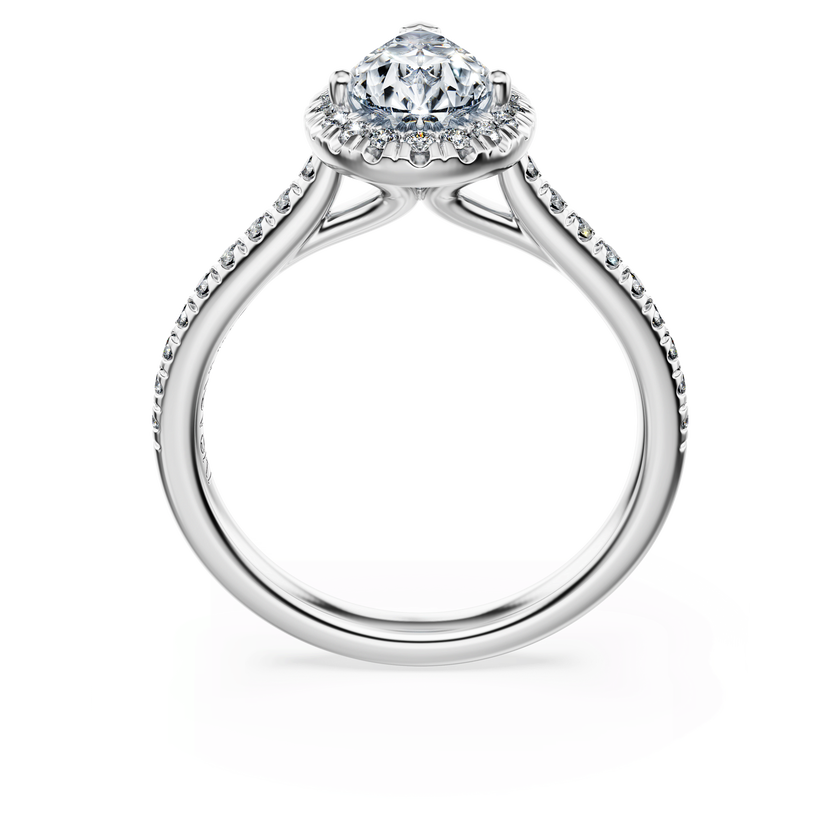 swarovski eternity halo solitaire ring  laboratory grown diamonds 1 3 ct tw  18k white gold