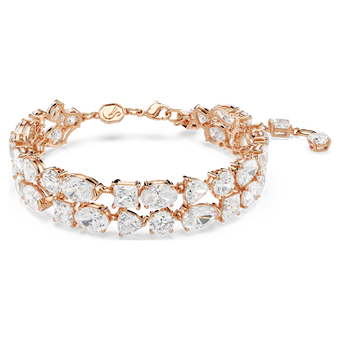 swarovski mesmera bracelet  mixed cuts  white  gold tone plated