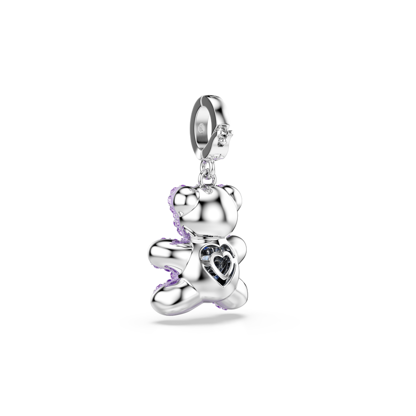 swarovski idyllia charm  mixed cuts  teddy  purple  rhodium plated