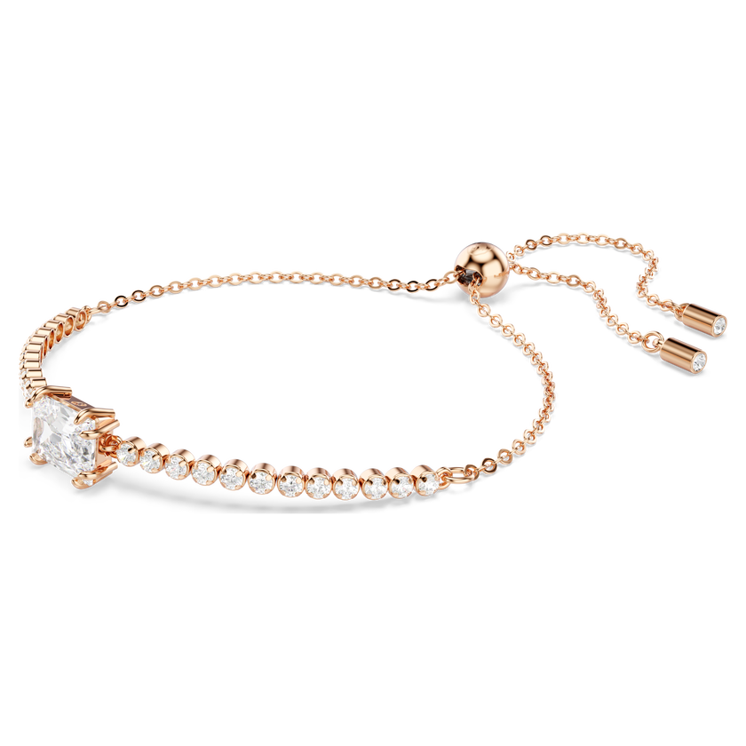 swarovski matrix tennis bracelet  mixed cuts  white  rose gold tone plated