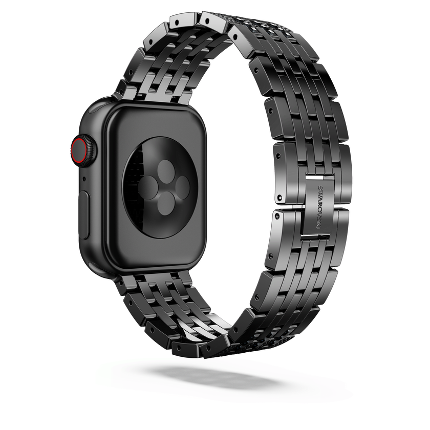 swarovski princess strap  for apple watch  40mm   41mm  black  black finish