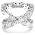 swarovski hyperbola ring  infinity  white  rhodium plated