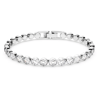 swarovski tennis bracelet  white  rhodium plated