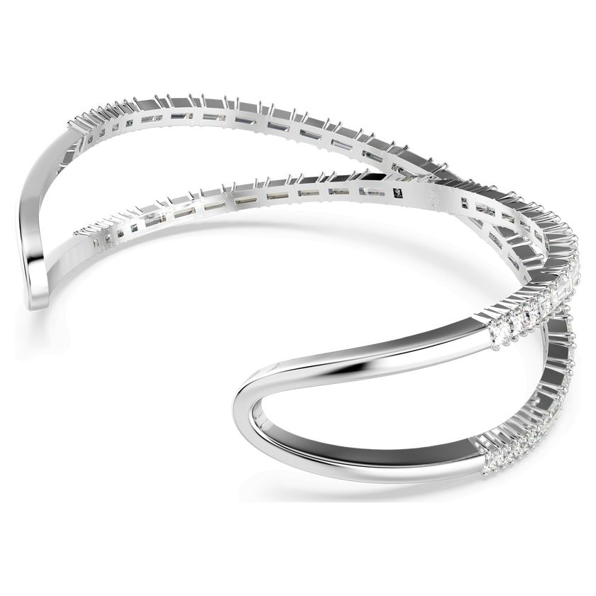 swarovski hyperbola cuff  infinity  white  rhodium plated