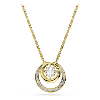 swarovski hyperbola pendant  round cut  white  gold tone plated
