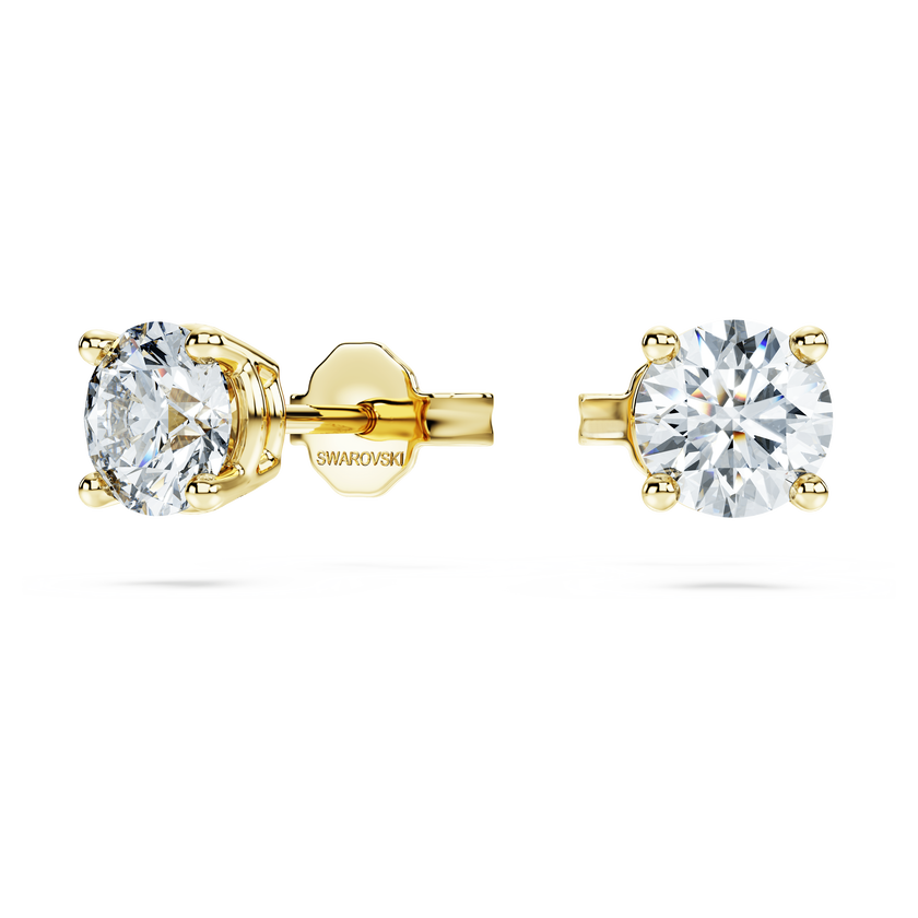 swarovski eternity stud earrings  laboratory grown diamonds 1 ct tw  18k yellow gold