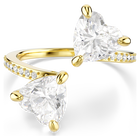 swarovski mesmera attract open ring  heart cut  pav   heart  white  gold tone plated