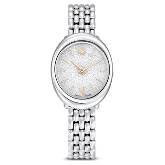 swarovski imber oval watch  swiss made  metal bracelet  silver tone  stainless steel