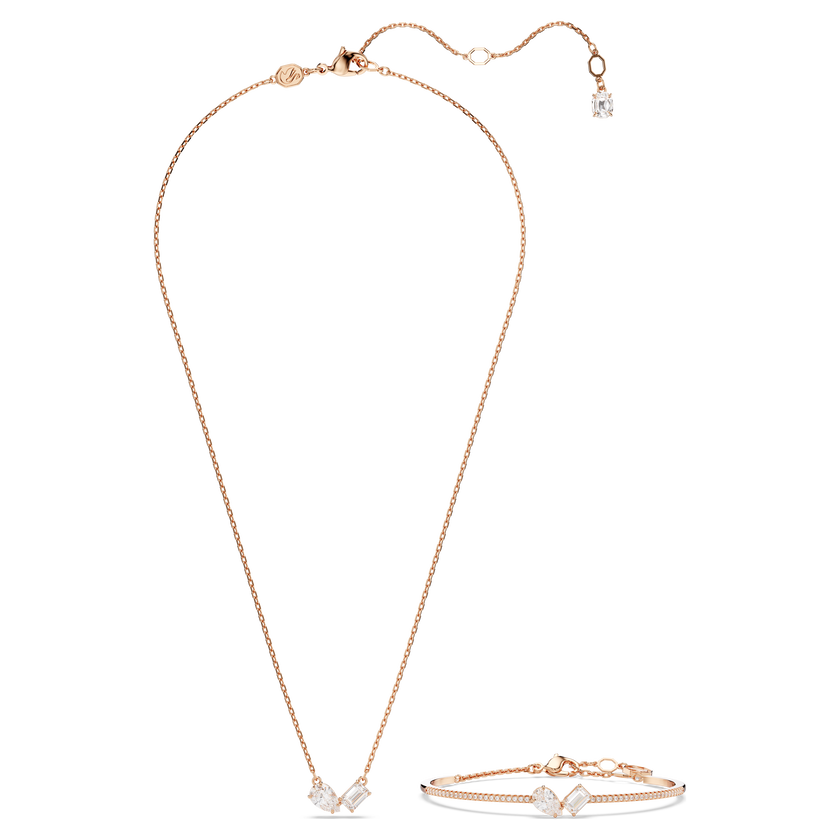 swarovski mesmera set  mixed cuts  white  rose gold tone plated