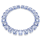 swarovski millenia tennis necklace  octagon cut  blue  rhodium plated